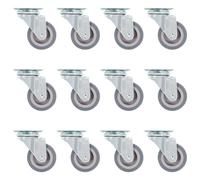 12x Roulettes Pivotantes 50 mm Chariot Roulant Etagère à Livre Meuble vidaXL