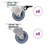 12x Roulettes Pivotantes Doubles 50 mm Etagère à Livre Chariot Roulant vidaXL