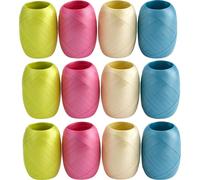 12x ruban cadeau - Set ruban à friser - 5mm x 20m - Ruban cadeau coloré - Polyester - Pour cadeaux, décoration de fête et DIY - Vert, Rose, Nacré et Bleu