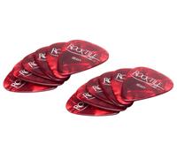 12x Set Plectres Médiators Guitare Electronique Acoustique Heavy Vintage Rouge