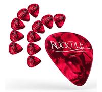 12x Set Plectres Médiators Guitare Electronique Acoustique Thin Design Rouge