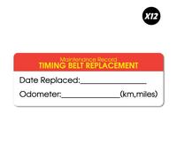 12x Timing Belt Replacement Record Service Sticker Decal Oil Next Due