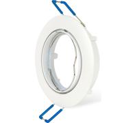 12x ultra plat Cadre d'encastrement rond pivotant blanc Spot d'encastrement Ø76mm Plafonnier encastré avec 12x 5W GU10 ampoules LED blanc chaud Spot de plafond