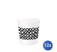 12X Verres En Verre Opale Café Unique Cl9,5, Blanc Bord Noir