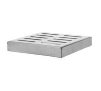 12x12 Pouces Grille D’évacuation Acier Inoxydable pour Allée | Grille de Drainage Extérieure, Filtre les Débris, Installation Simple, Usage Jardin et Entrée, Finition Argenté