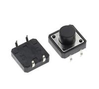 12x12mm 4 broches hauteur 4.3/5/6/7/10/12/15mm DIP plastique PCB momentané Tactile bouton-poussoir interrupteur 12 * 12 * 4.3mm 10 pièces(12x12x4.3mm)
