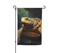 12x18 pouces Tortue piégée par une corde verticale double face Petits drapeaux de Pelouse Fleurs pour jardin Drapeau de maison de vaca