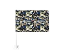 12x18in Drapeau de Voiture Double Face Poisson Motif Imprimé Parfait pour Festival Célébrations Défilés Voyage