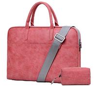 13-13.3 Pouces Sac à Main Homme Porte-Documents Oxford Sacoche Business Serviettes Pochette d'Ordinateur Sac Bandoulière,Paquet d'accessoires, Rouge Version 2 Set