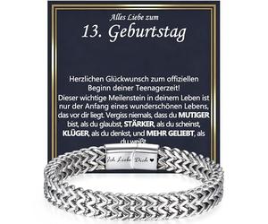 13, 16, 18 ans, cadeau d'anniversaire pour garçons et hommes, bracelet en acier inoxydable pour anniversaire pour fils, petit-fils, neveu, frère, ami, collègue