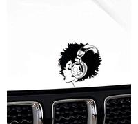 13,3 * 13,7 Cm Écouter De La Musique Drôle Fille Autocollant De Voiture Mode Cool Style Vinyle Décalque Silhouette Design (2 Pièces)