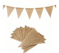 13/48 pièces Bannière en Toile de Jute, Fanion Triangle, Décoration DIY pour Vacances, Mariage, Camping, Fête, Décorations du Nouvel An, Bannière Joyeux Noël, Décoration de Noël d'Intérieur 48 pièces,