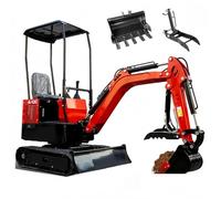 13.5HP Mini Excavator - Gasoline Powered Hydraulic Crawler Digger with 360° Rotation & Internal Hose Protection for Farming(12C-B)