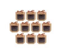 (13.5X13X13CM,Khaki)10pcs Paper Candy Cookie Boxes Paper Gift Boxes Gifts Packing Boxes Cardboard Case