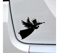 13.6 * 9.4CM Angel Playing The Violin Covering The Body Decal Silhoutte Good Design Car Sticker