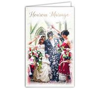 Afie 13-6160 Carte Porte-Billet avec Enveloppe Heureux Mariage Félicitations aux mariés pour Couple Homme/Femme Bénédiction Messe église Confettis Pétales de Fleurs Roses Rouges - Fabriqué en Europe