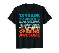 13 Ans 156 Mois d'être génial 13e Anniversaire Adolescent T-Shirt Graphique avec Valeur
