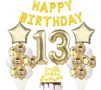 13 ans Anniversaire Fille Déco Ballon 13 ans Anniversaire Décoration Or 13 ans Fête Décoration Champagne Or 13 Anniversaire ballon Garçon Fille Décoration Anniversaire 13 ans Ballon 13 ans Or