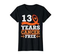 13 Ans de Guerrier survivant de leucémie avec Ruban Orange sans Cancer T-Shirt Graphique avec Valeur, Femme, Noir, M