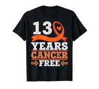 13 Ans de Guerrier survivant de leucémie avec Ruban Orange sans Cancer T-Shirt Graphique avec Valeur, Homme, Noir, M