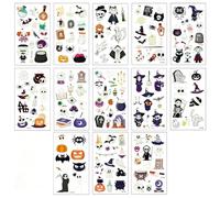 13 autocollants tatouages phosphorescents pour Halloween, autocollants tatouages décoratifs pour enfants pour Halloween, temporaires, pour s'amuser lors des fêtes
