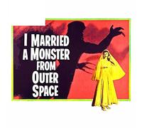 13 cm x 10,3 cm pour j'ai épousé un monstre de l'espace extra-atmosphérique autocollants de voiture personnalité
