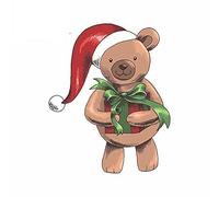 13 cm x 10,4 cm pour noël ours fille VAN voiture autocollants pare-brise coffre ordinateur portable décalcomanie