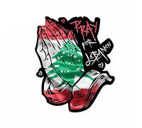 13 cm x 10,6 cm pour prier pour le Liban voiture autocollants et décalcomanies étanche anti-rayures