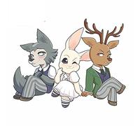 13 cm x 10,7 cm pour Legoshi Wolf Haru Louis Anime voiture autocollants anti-rayures décalcomanie