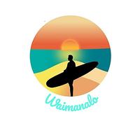 13 cm x 10,9 cm pour Waimanalo Hawaii surf plage voiture autocollant personnalité créative VAN autocollants