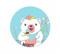 13 cm x 12,6 cm pour ours polaire Marty crème glacée voiture autocollants personnalité Windows décalcomanie