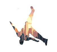 13 cm x 12,7 cm pour les autocollants de voiture Parkour en cours d'exécution autocollants créatifs étiquette de voiture Anime étanche