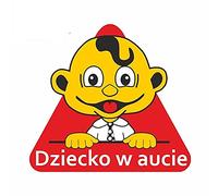 13 cm x 8,6 cm pour bébé dans la voiture Kid Dziecko W Aucie personnalité étanche