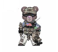 13 cm x 8 cm pour ours soldat uniforme décalcomanie personnalité dessin animé voiture autocollants Anime RV ordinateur portable