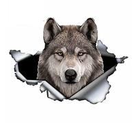 13 cm x 9,6 cm pour métal déchiré WOLF imperméable à l'eau Fine décalque vinyle matériel voiture autocollants
