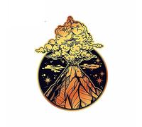 13 cm x 9,8 cm pour Volcano Erupting In Gold and Black Decal Windows Family Waterproof