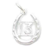 13 dans un porte-bonheur en argent sterling fer à cheval .925 x 1 Treize breloques
