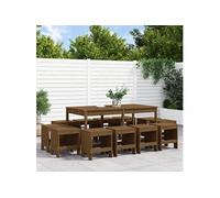 13-delige Tuinset massief grenenhout honingbruin3157724
