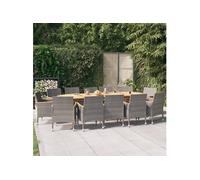 13-delige Tuinset met kussens grijs3103607