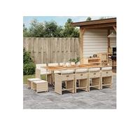 Vidaxl Ensemble À Manger De Jardin Et Coussins 13 Pcs Beige
