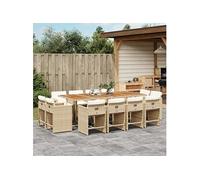 13-delige Tuinset met kussens poly rattan beige3277995