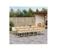 Vidaxl Ensemble À Manger De Jardin Et Coussins 13 Pcs Beige