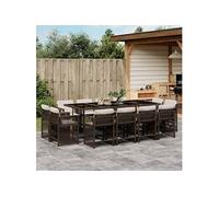 13-delige Tuinset met kussens poly rattan bruin3211761