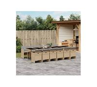 13-delige Tuinset met kussens poly rattan gemengd beige3210588