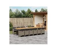 13-delige Tuinset met kussens poly rattan grijs3277717