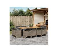 13-delige Tuinset met kussens poly rattan grijs3277813