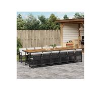 Vidaxl Ensemble À Manger De Jardin 13 Pcs Coussins Noir Résine Tressée