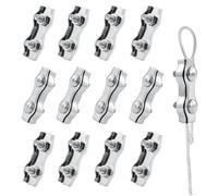 13 Duplex Clips Serre-câbles en Acier Inoxydable M3,Pinces Duplex pour Filin 3 mm Pour câble étallique de 3 mm,Cordes à Linge en Câble Métallique Voiles de Soleil Suspendues Patio Fixe