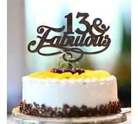 13 & Fabulous Décorations de gâteau d'anniversaire 13e anniversaire personnalisables Nom n'importe quel âge Numéro treize 13 ans Décorations de fête d'anniversaire 13e anniversaire Cadeaux souvenirs