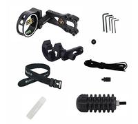 13-in-1 poulies accessoire de tir à l'arc Combo Ensemble de brosse, Arrow Rest, Stabilisateur, 5 broches Bow Sight avec niveau et léger, pour l'extérieur avec nœud de chasse Noir